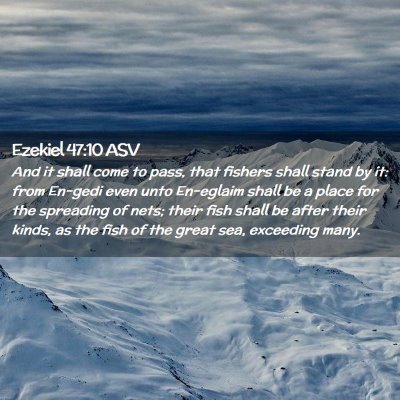 Picture 02 - Ezekiel 47:10 ASV - And it shall come to pass, that fishers shall - Bible Verse Picture