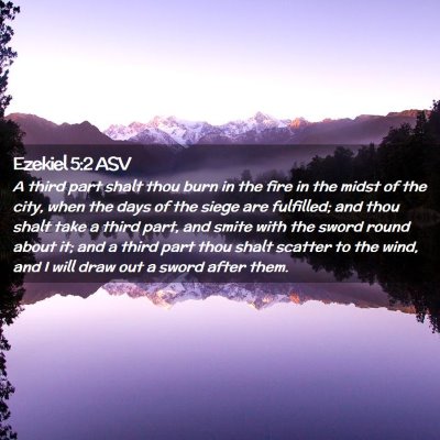 Picture 02 - Ezekiel 5:2 ASV - A third part shalt thou burn in the fire in the - Bible Verse Picture