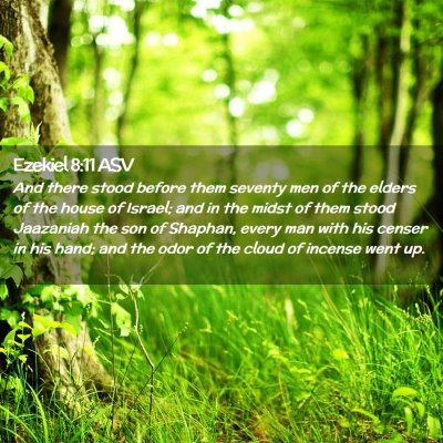 Picture 02 - Ezekiel 8:11 ASV - And there stood before them seventy men of the - Bible Verse Picture