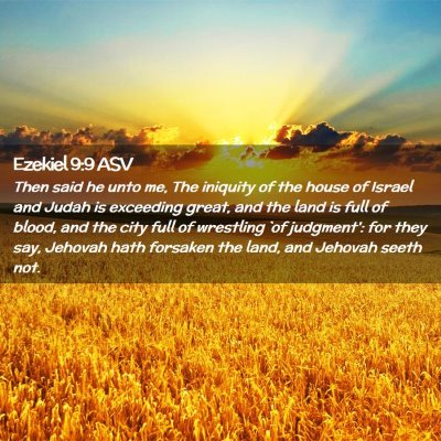 Picture 02 - Ezekiel 9:9 ASV - Then said he unto me, The iniquity of the house - Bible Verse Picture