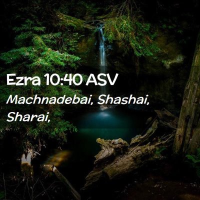 Picture 02 - Ezra 10:40 ASV - Machnadebai, Shashai, - Bible Verse Picture