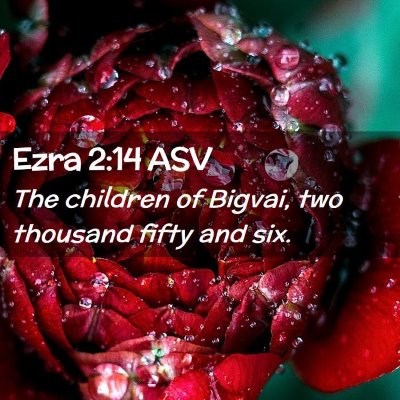 Picture 02 - Ezra 2:14 ASV - The children of Bigvai, two thousand fifty and - Bible Verse Picture