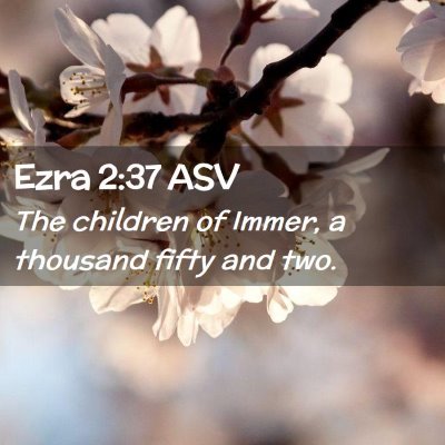 Picture 02 - Ezra 2:37 ASV - The children of Immer, a thousand fifty and - Bible Verse Picture