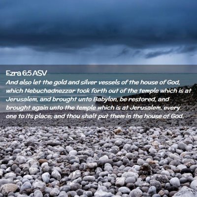 Picture 02 - Ezra 6:5 ASV - And also let the gold and silver vessels of the - Bible Verse Picture