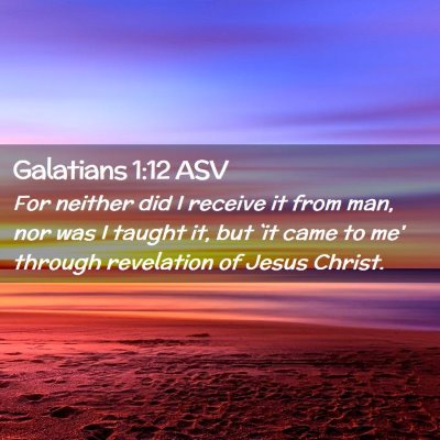 Picture 02 - Galatians 1:12 ASV - For neither did I receive it from man, nor was I - Bible Verse Picture
