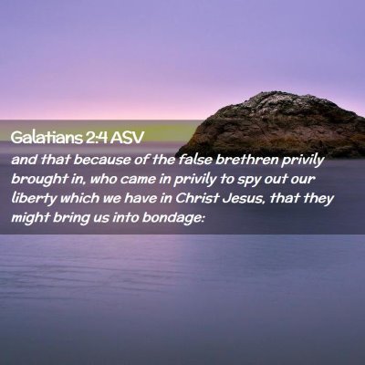 Picture 02 - Galatians 2:4 ASV - and that because of the false brethren privily - Bible Verse Picture