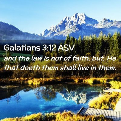 Picture 02 - Galatians 3:12 ASV - and the law is not of faith; but, He that doeth - Bible Verse Picture