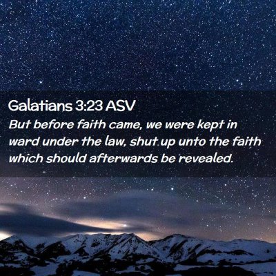 Picture 02 - Galatians 3:23 ASV - But before faith came, we were kept in ward under - Bible Verse Picture