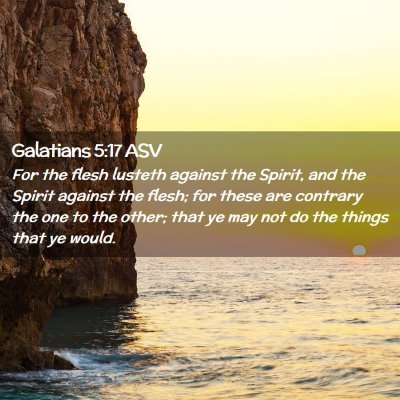 Picture 02 - Galatians 5:17 ASV - For the flesh lusteth against the Spirit, and the - Bible Verse Picture