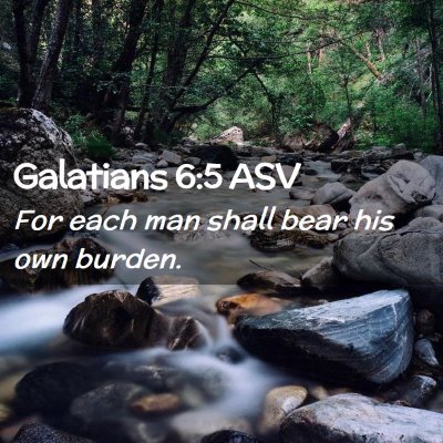 Picture 02 - Galatians 6:5 ASV - For each man shall bear his own - Bible Verse Picture