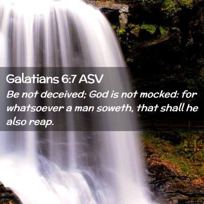 Picture 02 - Galatians 6:7 ASV - Be not deceived; God is not mocked: for - Bible Verse Picture