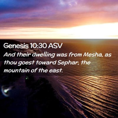 Picture 02 - Genesis 10:30 ASV - And their dwelling was from Mesha, as thou goest - Bible Verse Picture