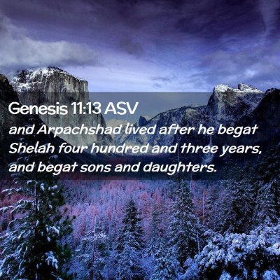 Picture 02 - Genesis 11:13 ASV - and Arpachshad lived after he begat Shelah four - Bible Verse Picture