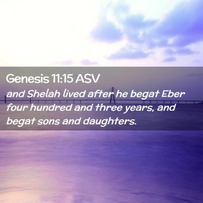Picture 02 - Genesis 11:15 ASV - and Shelah lived after he begat Eber four hundred - Bible Verse Picture
