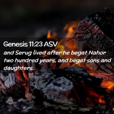 Picture 02 - Genesis 11:23 ASV - and Serug lived after he begat Nahor two hundred - Bible Verse Picture