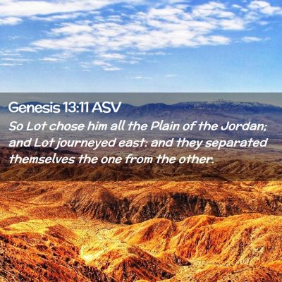 Picture 02 - Genesis 13:11 ASV - So Lot chose him all the Plain of the Jordan; and - Bible Verse Picture