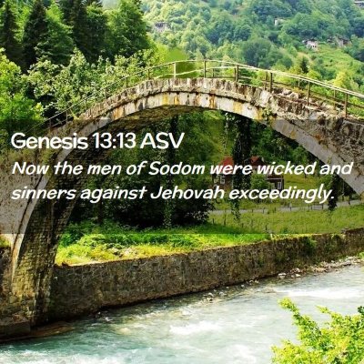 Picture 02 - Genesis 13:13 ASV - Now the men of Sodom were wicked and sinners - Bible Verse Picture
