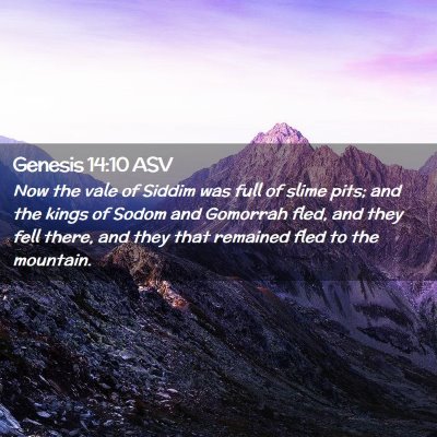 Picture 02 - Genesis 14:10 ASV - Now the vale of Siddim was full of slime pits; - Bible Verse Picture