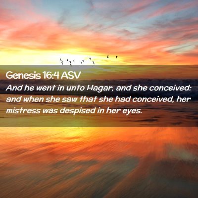 Picture 02 - Genesis 16:4 ASV - And he went in unto Hagar, and she conceived: and - Bible Verse Picture