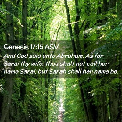 Picture 02 - Genesis 17:15 ASV - And God said unto Abraham, As for Sarai thy wife, - Bible Verse Picture