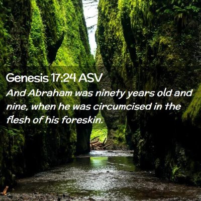 Picture 02 - Genesis 17:24 ASV - And Abraham was ninety years old and nine, when - Bible Verse Picture