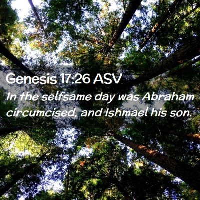 Picture 02 - Genesis 17:26 ASV - In the selfsame day was Abraham circumcised, and - Bible Verse Picture