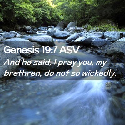 Picture 02 - Genesis 19:7 ASV - And he said, I pray you, my brethren, do not so - Bible Verse Picture