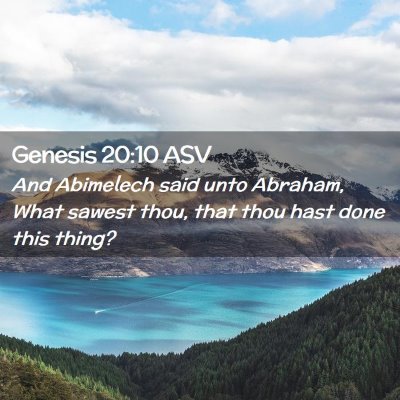 Picture 02 - Genesis 20:10 ASV - And Abimelech said unto Abraham, What sawest - Bible Verse Picture
