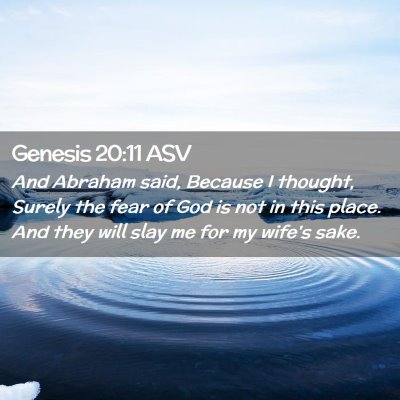 Picture 02 - Genesis 20:11 ASV - And Abraham said, Because I thought, Surely the - Bible Verse Picture