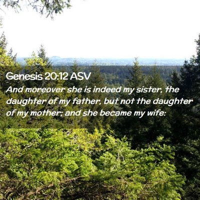 Picture 02 - Genesis 20:12 ASV - And moreover she is indeed my sister, the - Bible Verse Picture