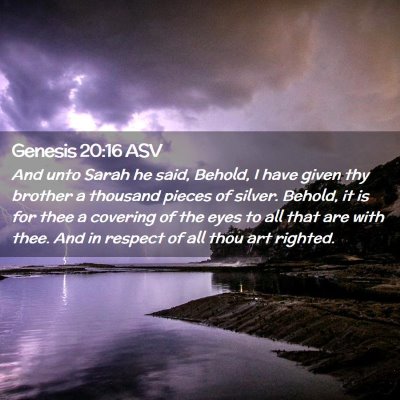 Picture 02 - Genesis 20:16 ASV - And unto Sarah he said, Behold, I have given thy - Bible Verse Picture