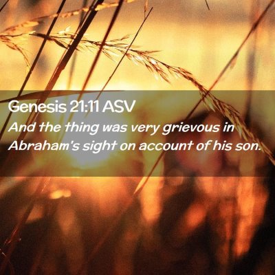 Picture 02 - Genesis 21:11 ASV - And the thing was very grievous in Abraham's - Bible Verse Picture