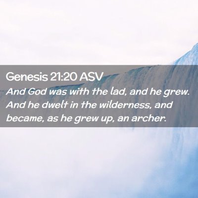 Picture 02 - Genesis 21:20 ASV - And God was with the lad, and he grew. And he - Bible Verse Picture