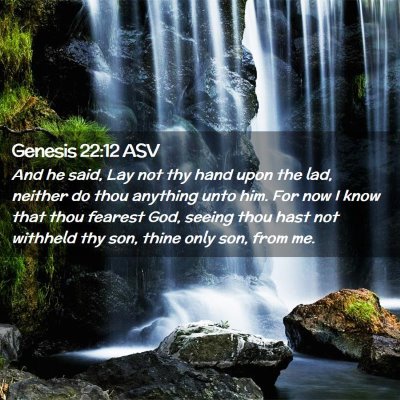 Picture 02 - Genesis 22:12 ASV - And he said, Lay not thy hand upon the lad, - Bible Verse Picture