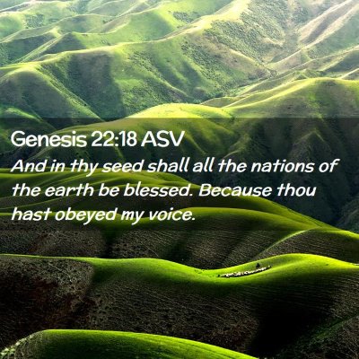 Picture 02 - Genesis 22:18 ASV - And in thy seed shall all the nations of the - Bible Verse Picture