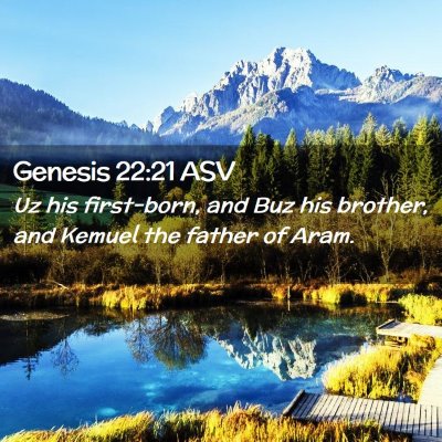 Picture 02 - Genesis 22:21 ASV - Uz his first-born, and Buz his brother, and - Bible Verse Picture