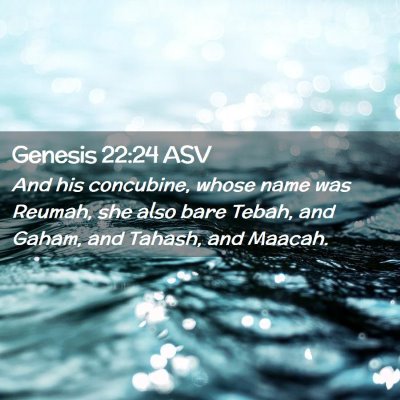 Picture 02 - Genesis 22:24 ASV - And his concubine, whose name was Reumah, she - Bible Verse Picture