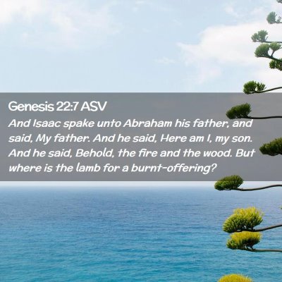Picture 02 - Genesis 22:7 ASV - And Isaac spake unto Abraham his father, and - Bible Verse Picture
