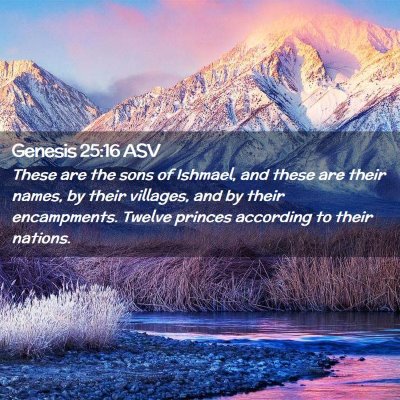 Picture 02 - Genesis 25:16 ASV - These are the sons of Ishmael, and these are - Bible Verse Picture