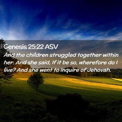Picture 02 - Genesis 25:22 ASV - And the children struggled together within her. - Bible Verse Picture