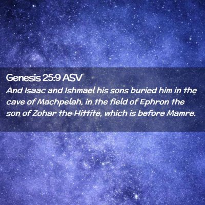 Picture 02 - Genesis 25:9 ASV - And Isaac and Ishmael his sons buried him in the - Bible Verse Picture