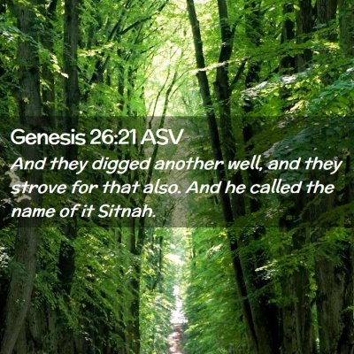 Picture 02 - Genesis 26:21 ASV - And they digged another well, and they strove for - Bible Verse Picture