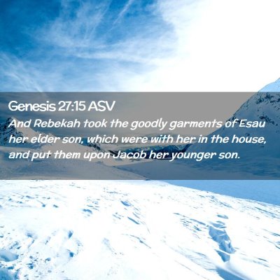 Picture 02 - Genesis 27:15 ASV - And Rebekah took the goodly garments of Esau her - Bible Verse Picture