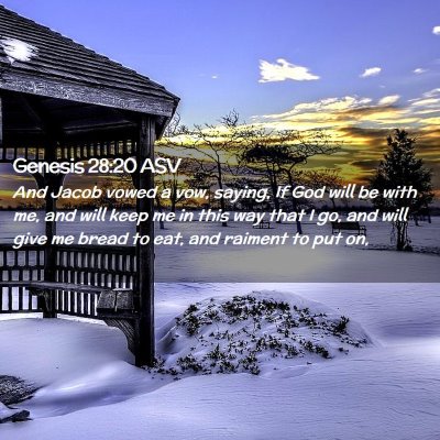 Picture 02 - Genesis 28:20 ASV - And Jacob vowed a vow, saying, If God will be - Bible Verse Picture