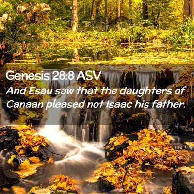 Picture 02 - Genesis 28:8 ASV - And Esau saw that the daughters of Canaan pleased - Bible Verse Picture