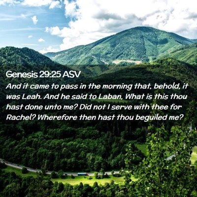 Picture 02 - Genesis 29:25 ASV - And it came to pass in the morning that, behold, - Bible Verse Picture