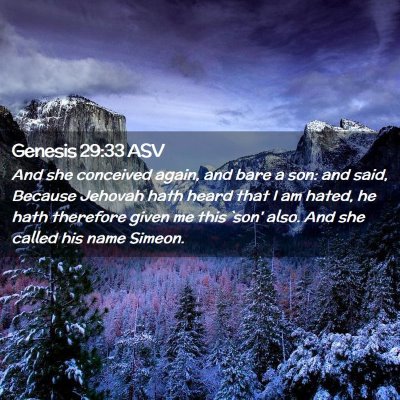 Picture 02 - Genesis 29:33 ASV - And she conceived again, and bare a son: and - Bible Verse Picture