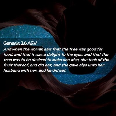 Picture 02 - Genesis 3:6 ASV - And when the woman saw that the tree was good for - Bible Verse Picture