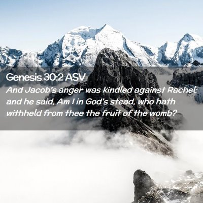 Picture 02 - Genesis 30:2 ASV - And Jacob's anger was kindled against Rachel: and - Bible Verse Picture