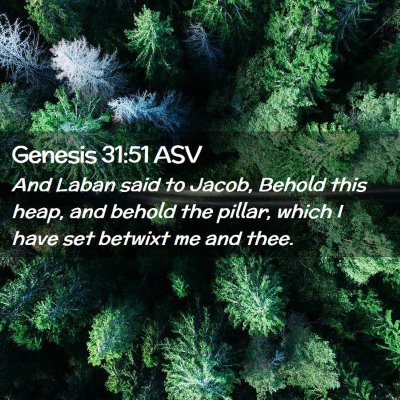 Picture 02 - Genesis 31:51 ASV - And Laban said to Jacob, Behold this heap, and - Bible Verse Picture